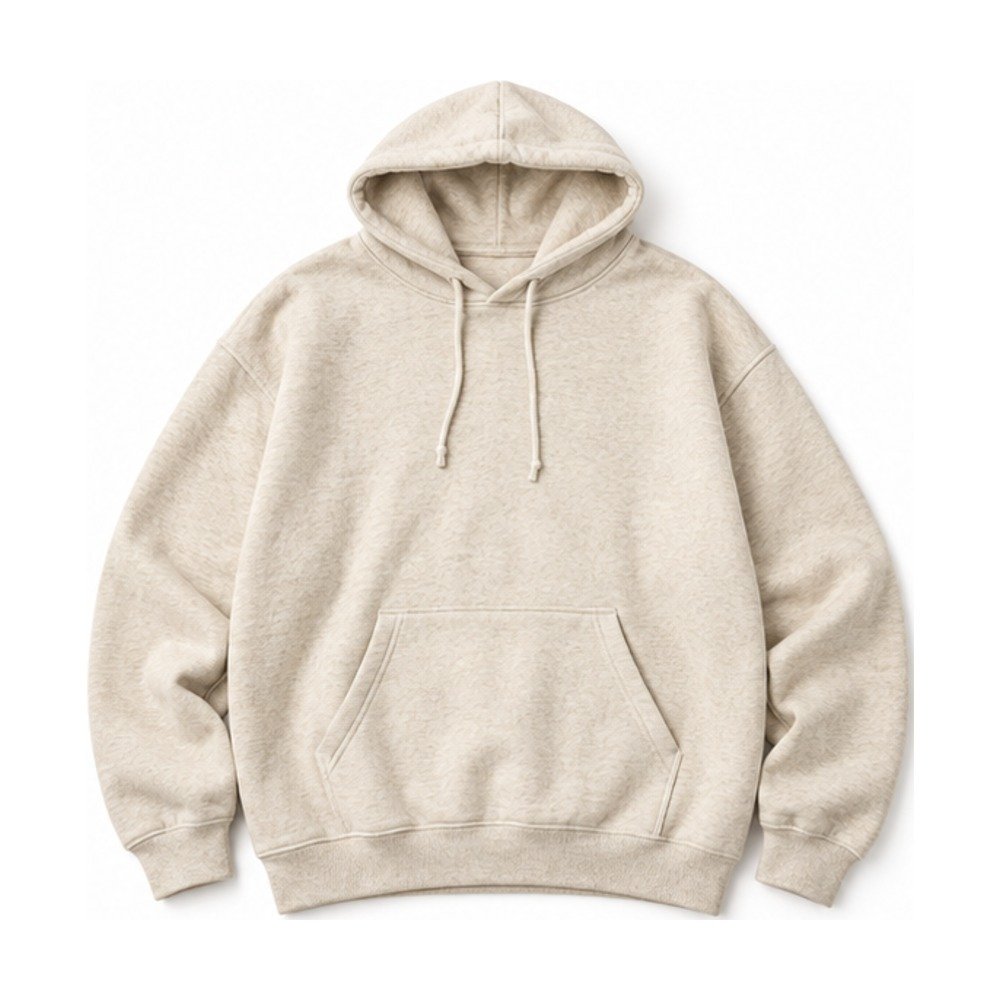 Oversized pullover hoodie laid flat
