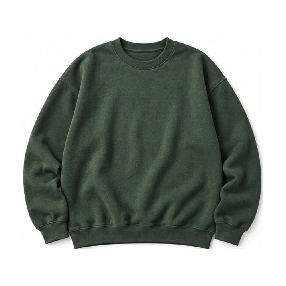 Relaxed crewneck sweatshirt laid flat